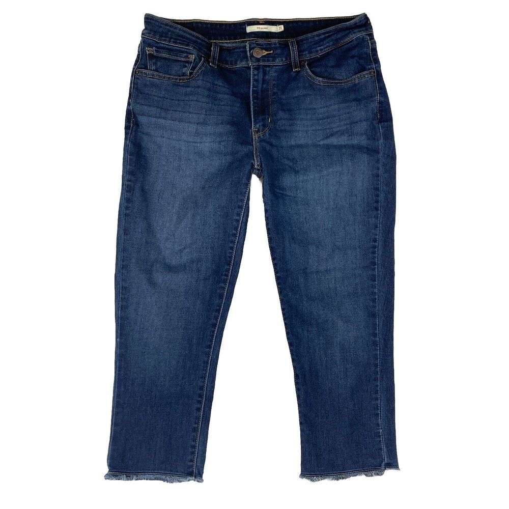Levi's 711 Womens Skinny Jeans Raw Hem Size 31x30 (Cropped to‎ 31x21)